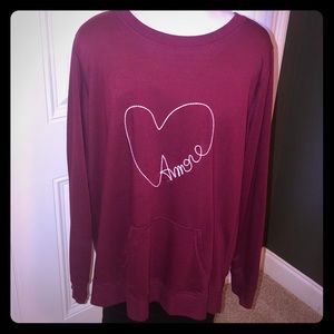 Burgundy Lightweight Sweater with Pockets
